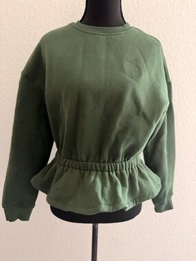 ba&sh Gretta Cotton Sweatshirt | Vintage Wash Cinched Waist Logo Top